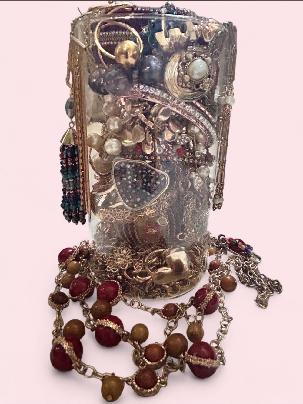 Mixed Gold-Tone and Multicolor Statement Necklace Set